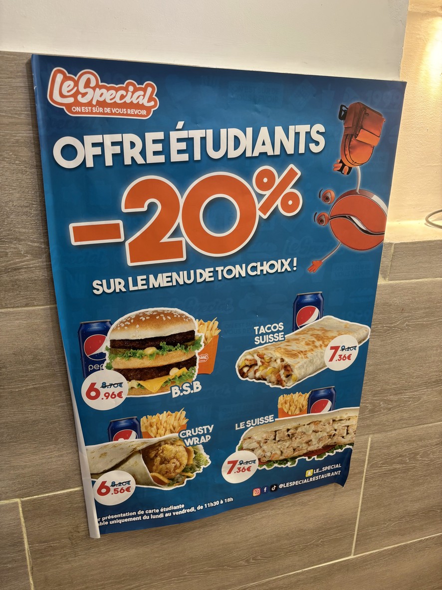 LE SPECIAL restaurant menu 1