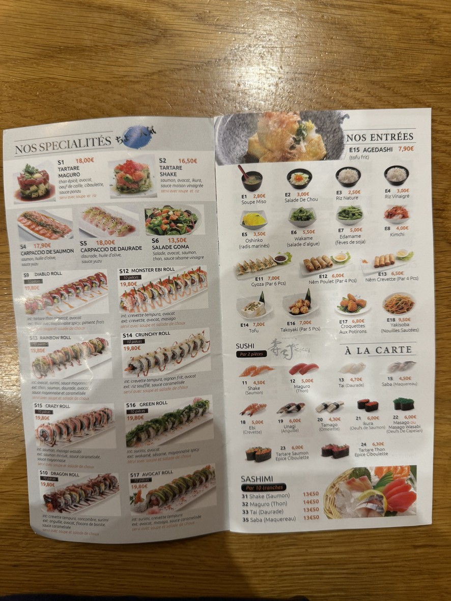 Osaka menu 1