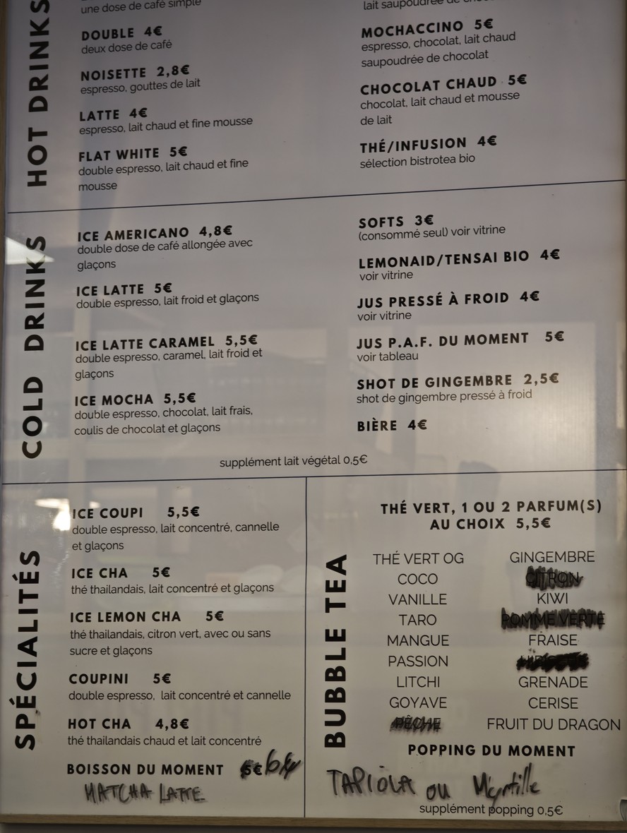 Coupi bar menu 2