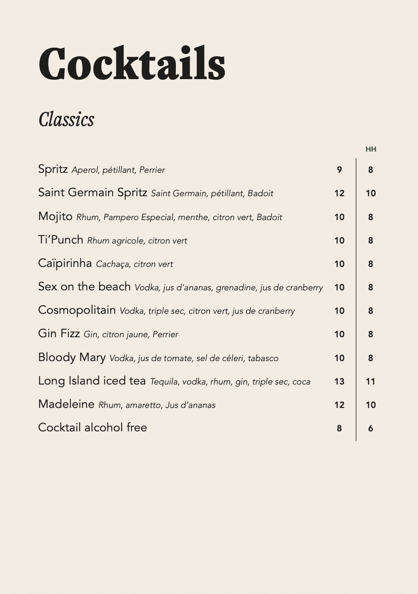Little Temple Bar menu 1