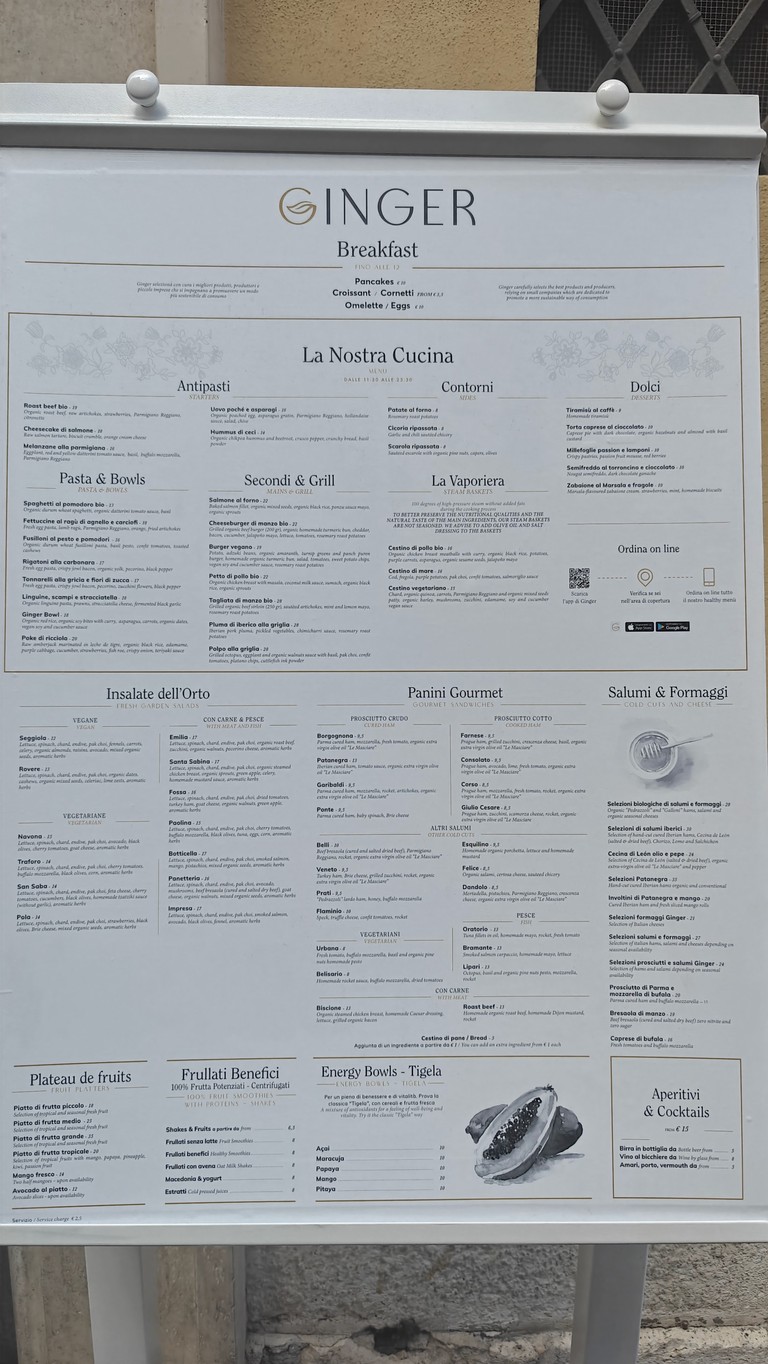 Ginger - Spagna menu 1