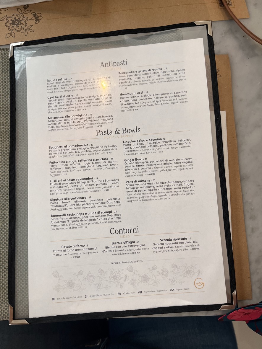 Ginger - Spagna menu 3
