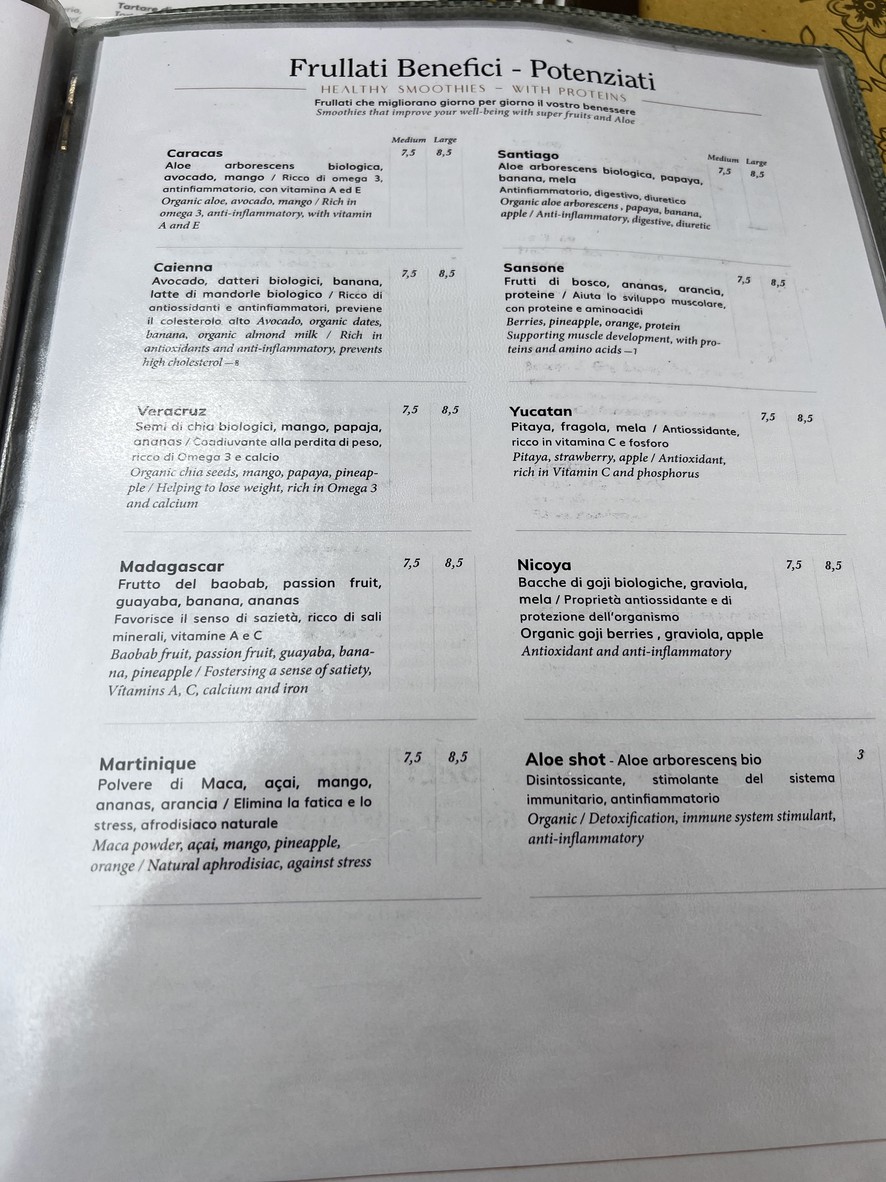 Ginger - Spagna menu 6