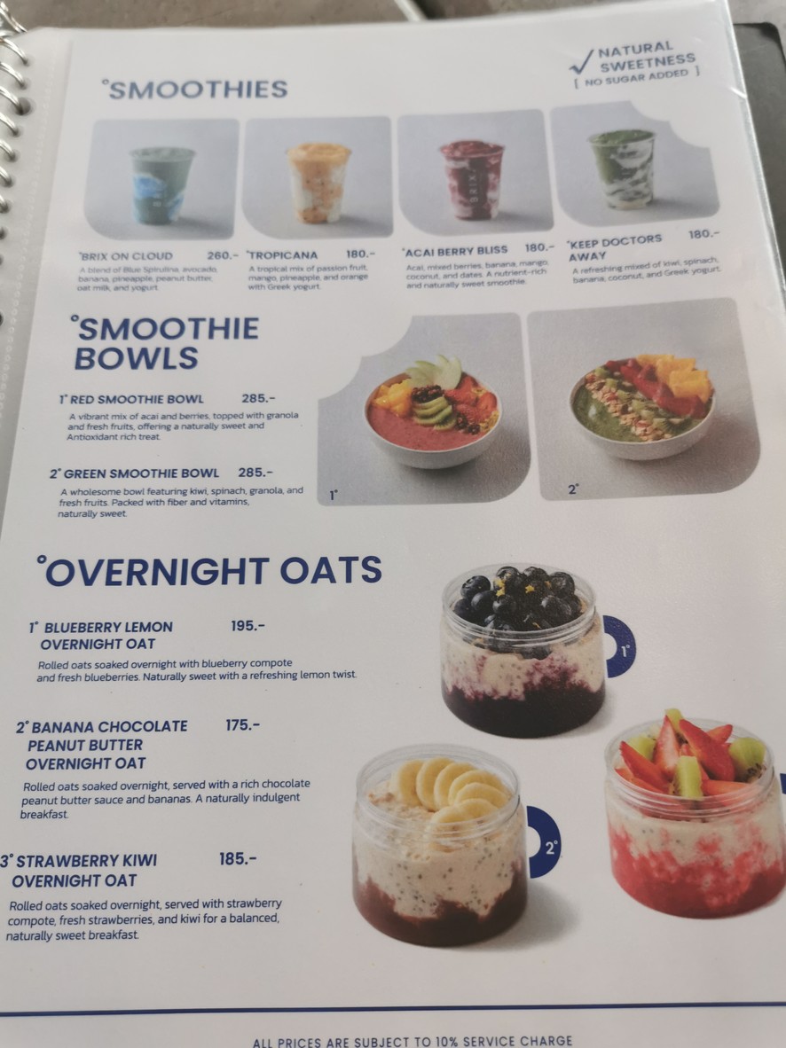 BRIX 甜品吧 位于 Salil Journey Riverside menu 5