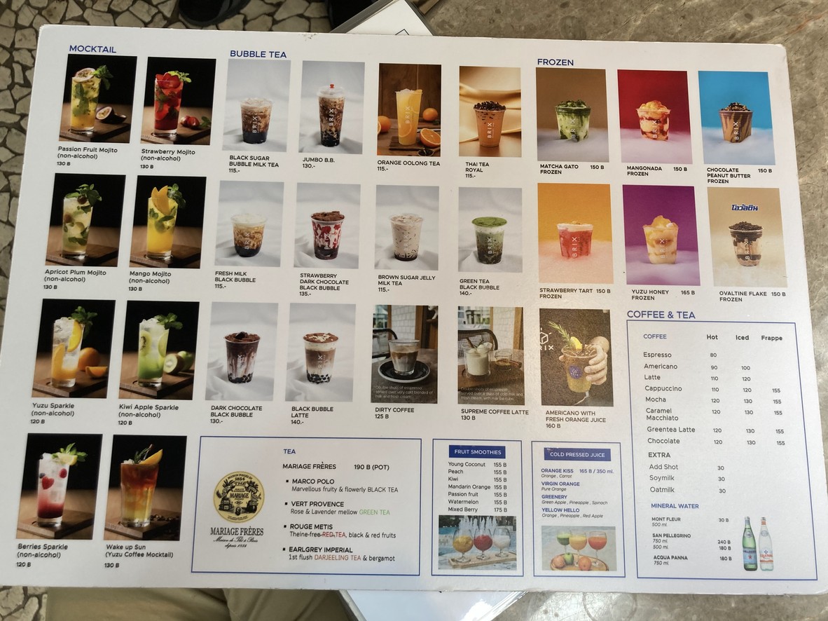 BRIX 甜品吧 位于 Salil Journey Riverside menu 10