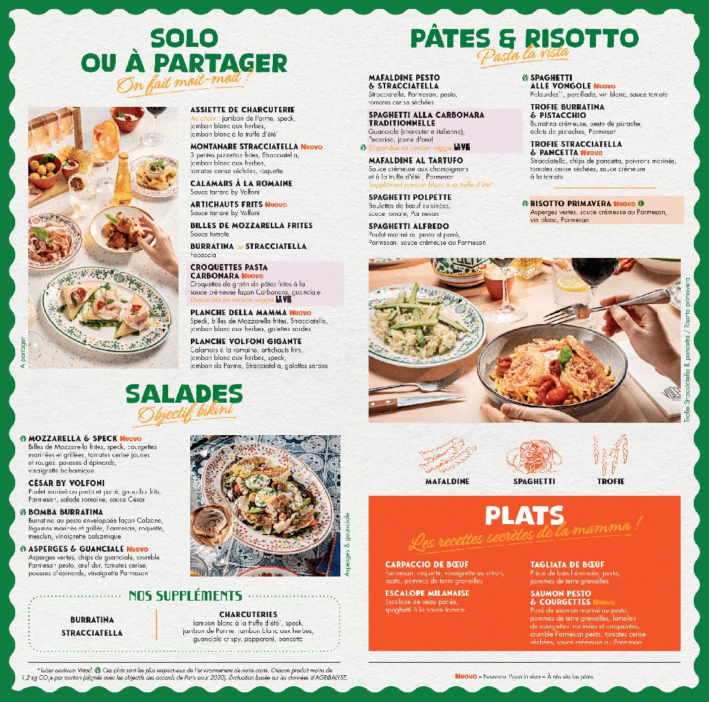 Volfoni Gennevilliers menu 1
