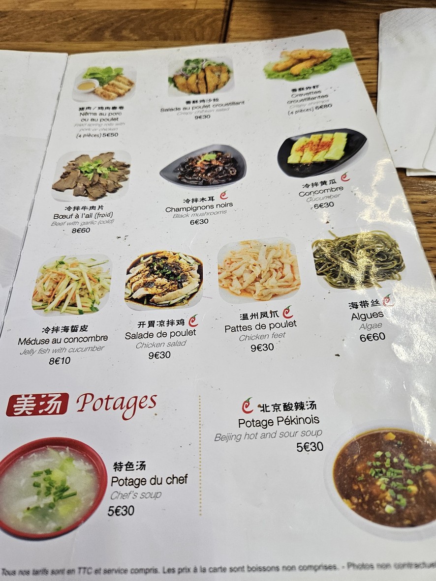 Happy Nouilles menu 1