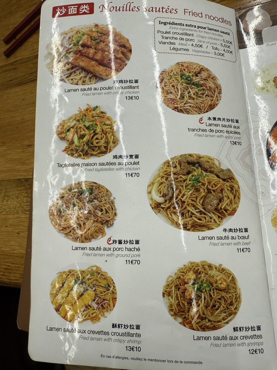 Happy Nouilles menu 3