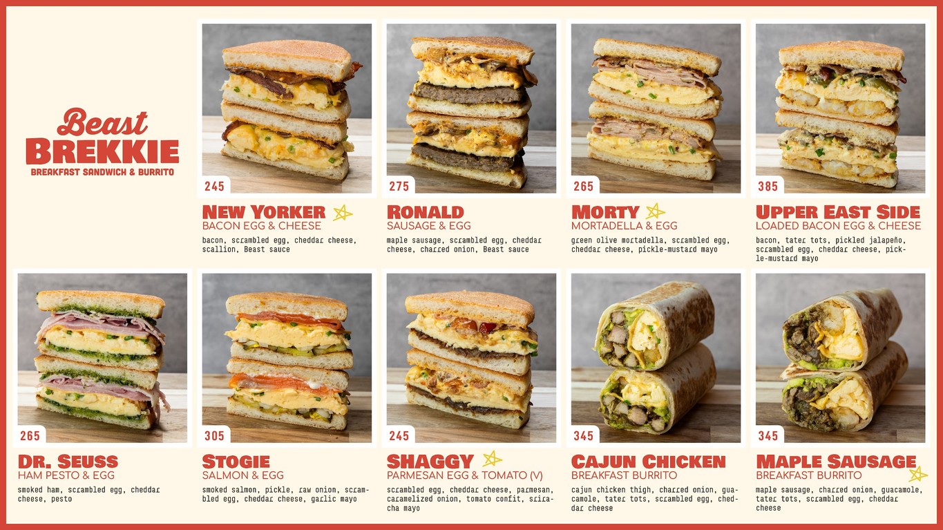 Beast Brekkie : Breakfast Sandwich & Burrito menu 1