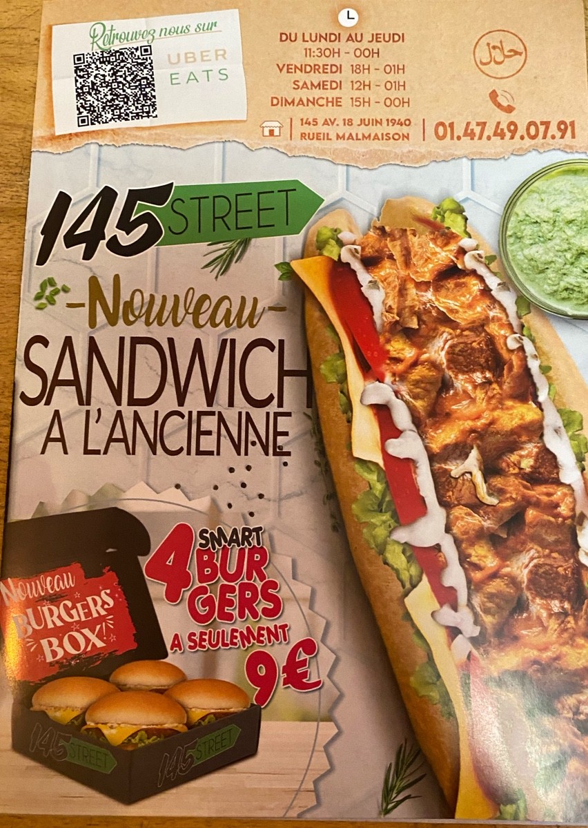 145 Street menu 1