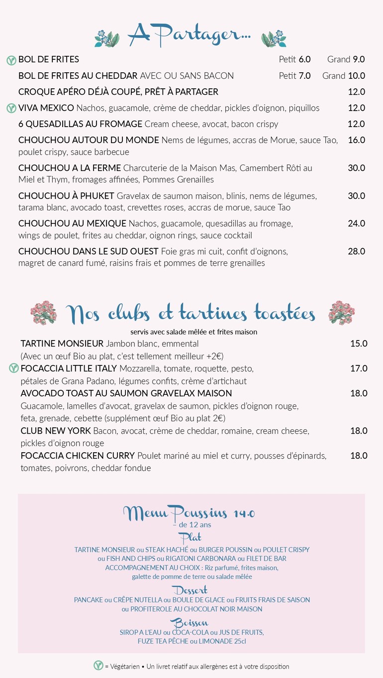 Chouchou menu 1