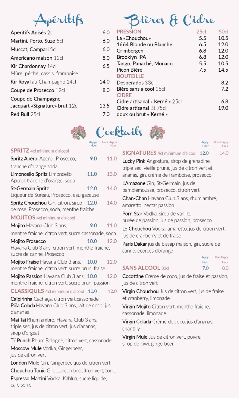 Chouchou menu 2