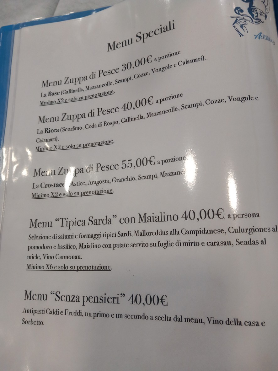 Tavola Azzurra 3 menu 1