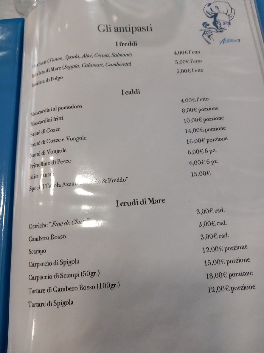 Tavola Azzurra 3 menu 2