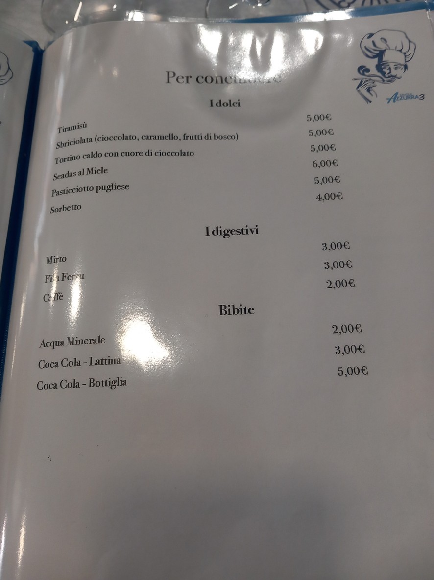 Tavola Azzurra 3 menu 5