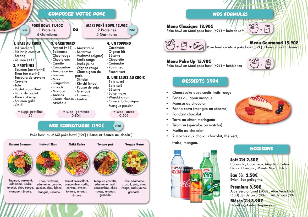 POKE UP Asnieres - Poke Bowl & Bubble tea menu 2