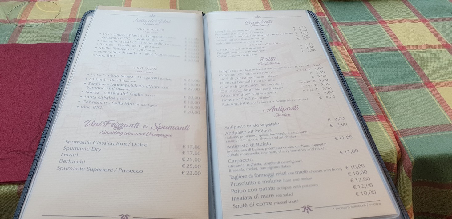 C'era una volta menu 2