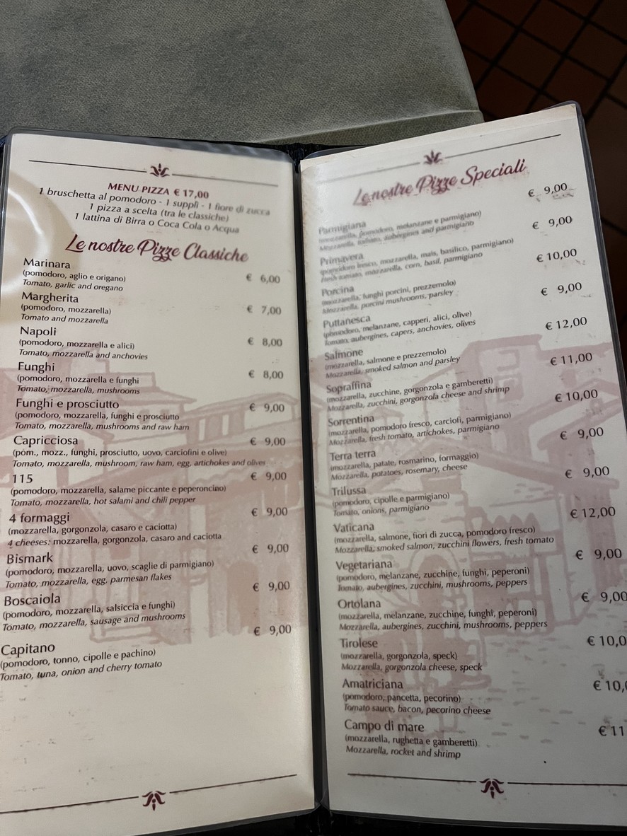 C'era una volta menu 5