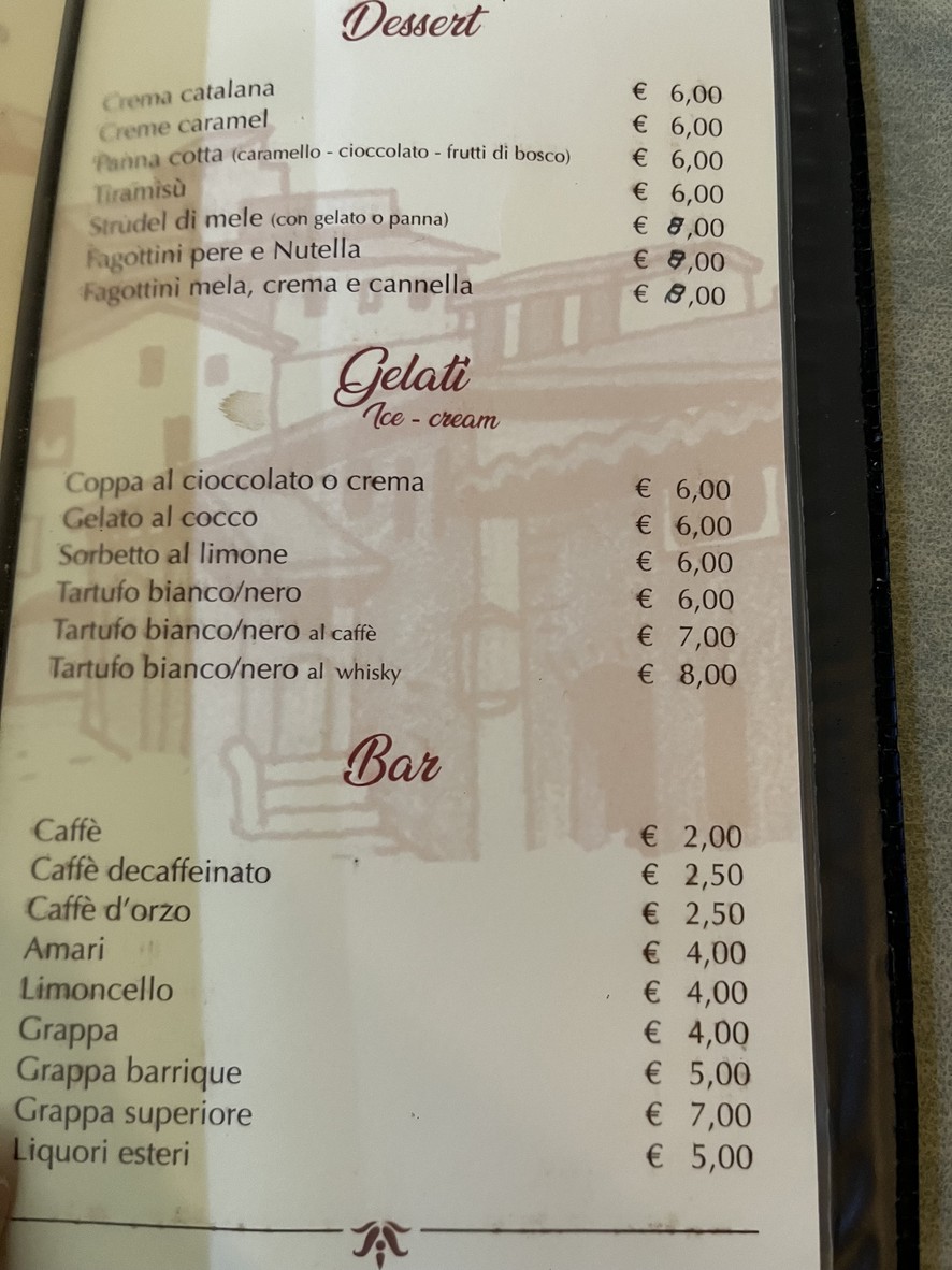 C'era una volta menu 6