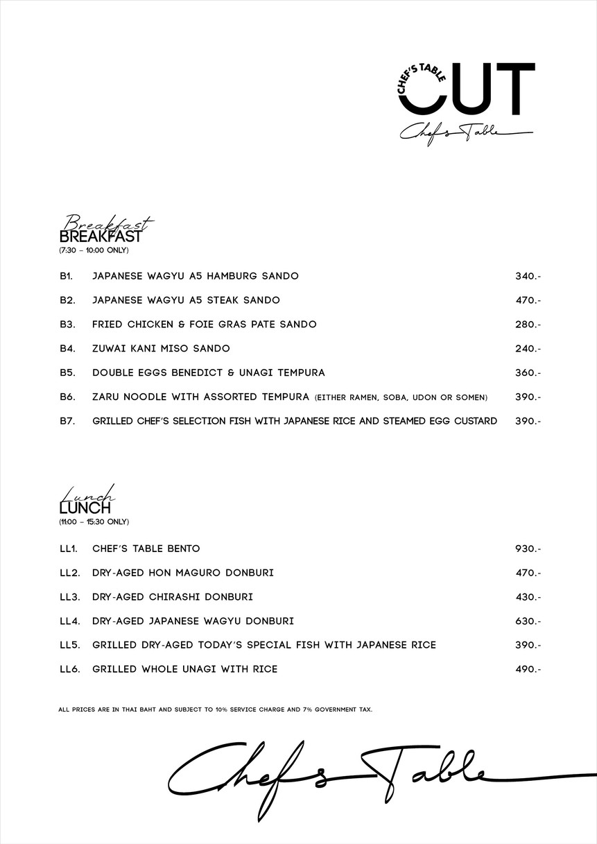 CUT 厨师餐桌 menu 1