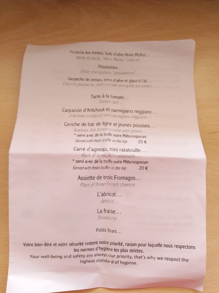 La Truffière menu 4