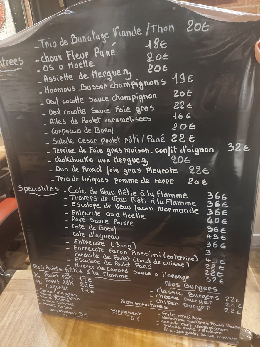 Bozen Trocadéro menu 1