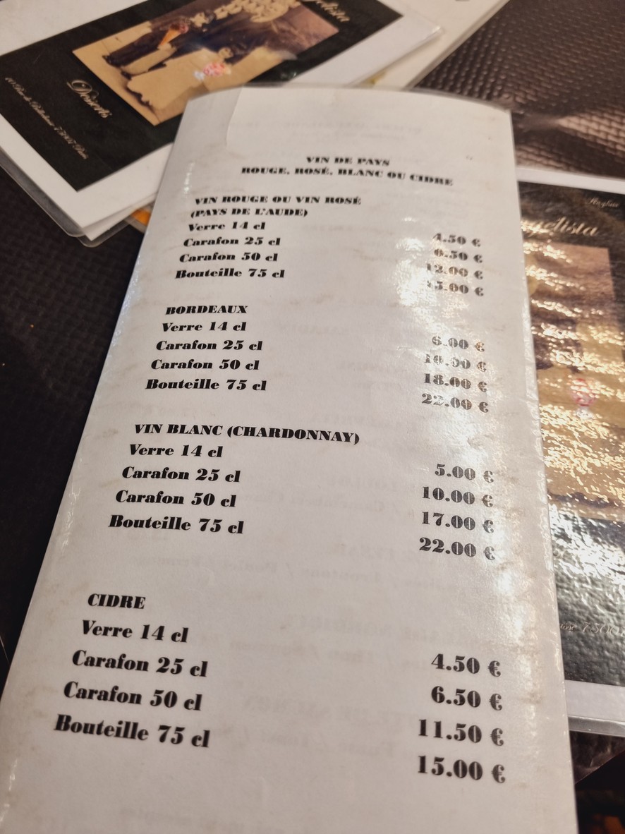 Société Evangelista menu 3