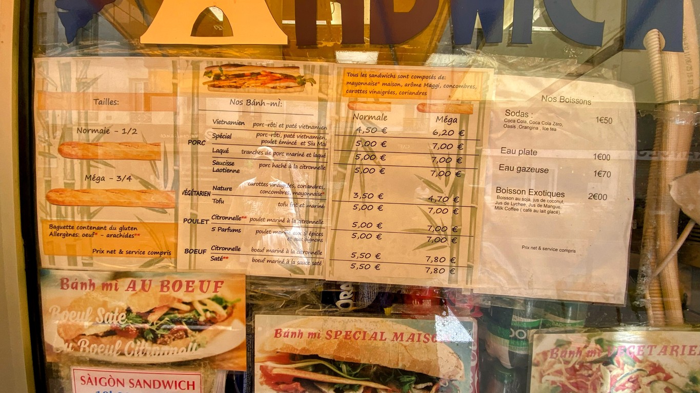 Saigon Sandwich menu 1