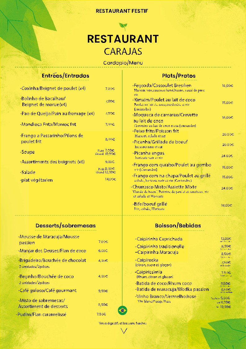 Carajas menu 1