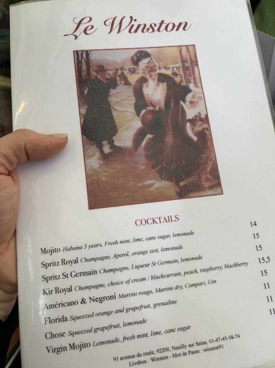 Le Winston menu 1