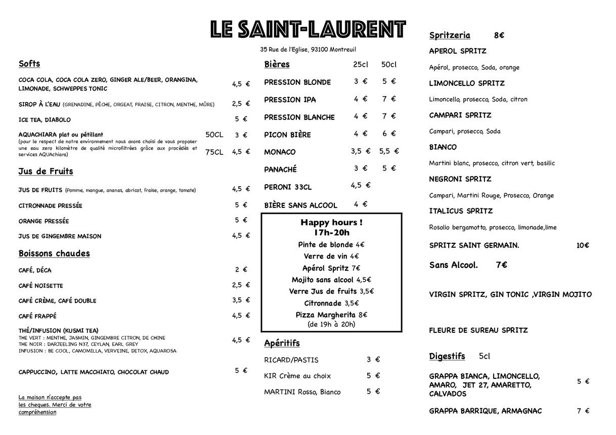 Restaurant Le Saint-Laurent menu 3