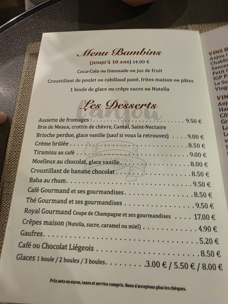 Brasserie l'Anjou menu 4