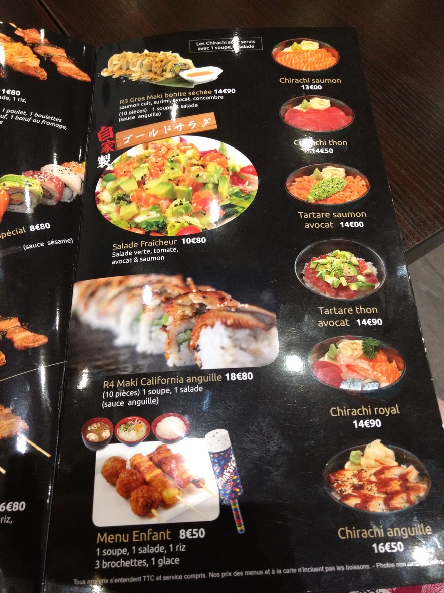 Restaurant Japonais Asie B7 menu 5