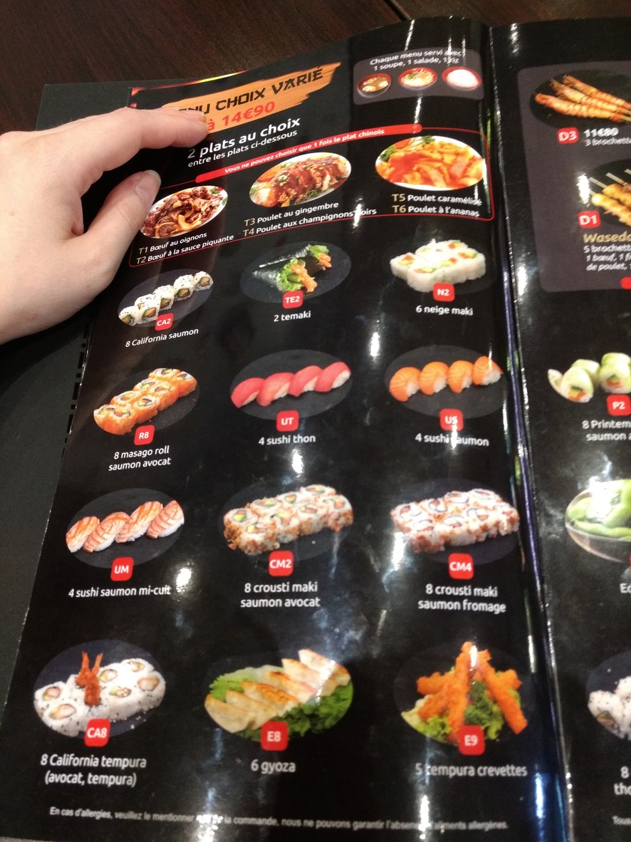 Restaurant Japonais Asie B7 menu 6