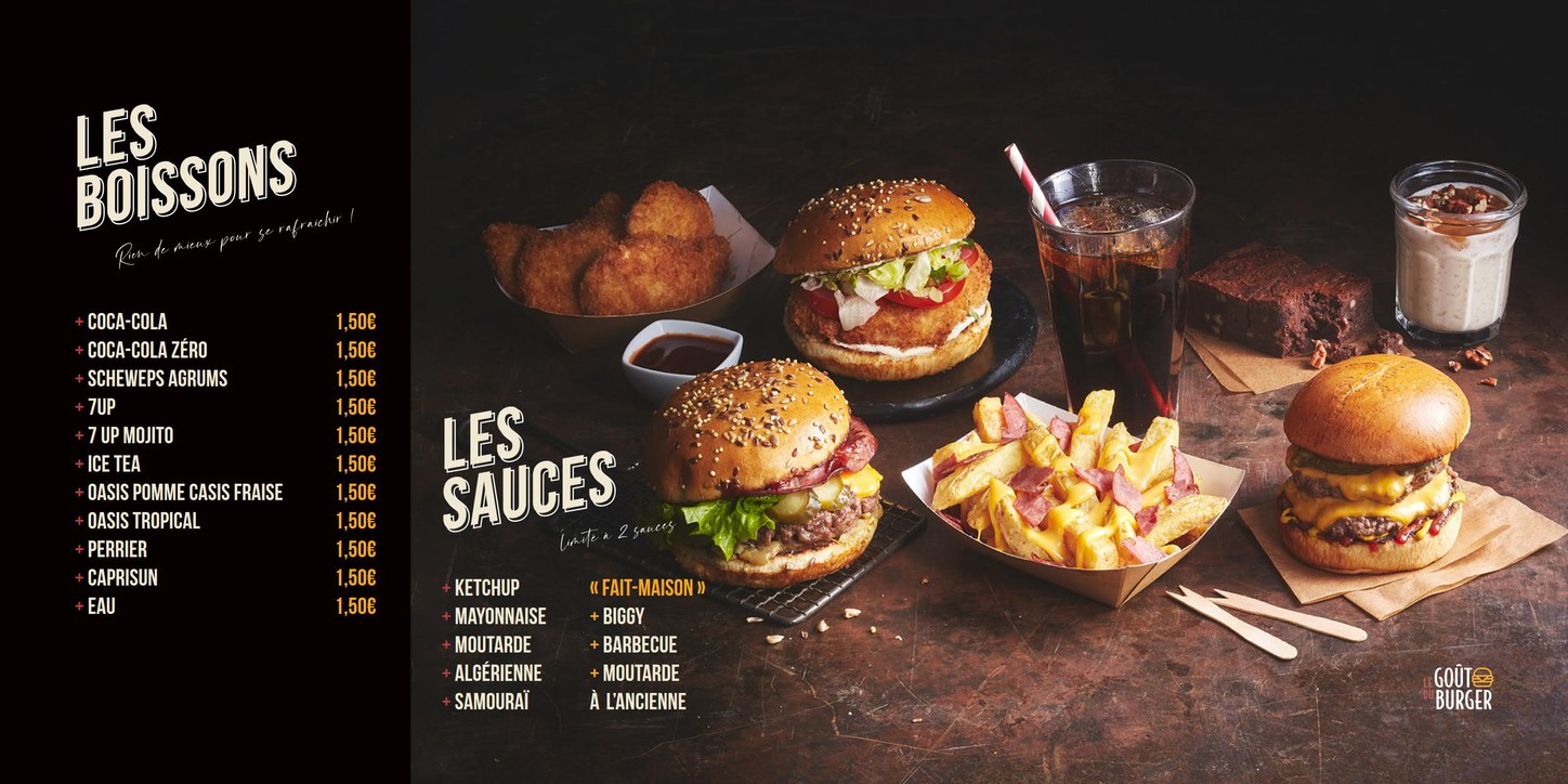 Le Goût du Burger menu 3