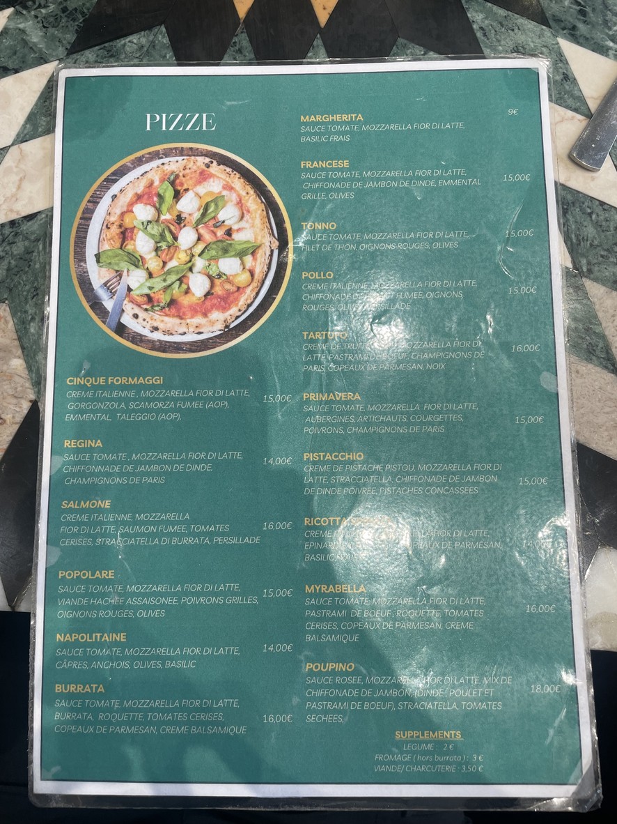 Poupino Noisy le sec menu 2