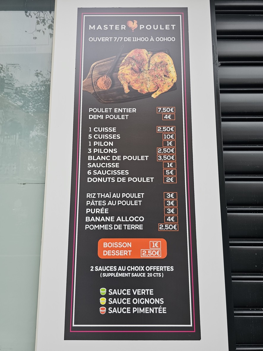 MASTER POULET - Boulogne-Billancourt menu 1