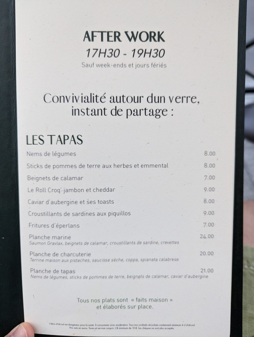 CARACAL - Restaurant - Saint Mandé menu 1