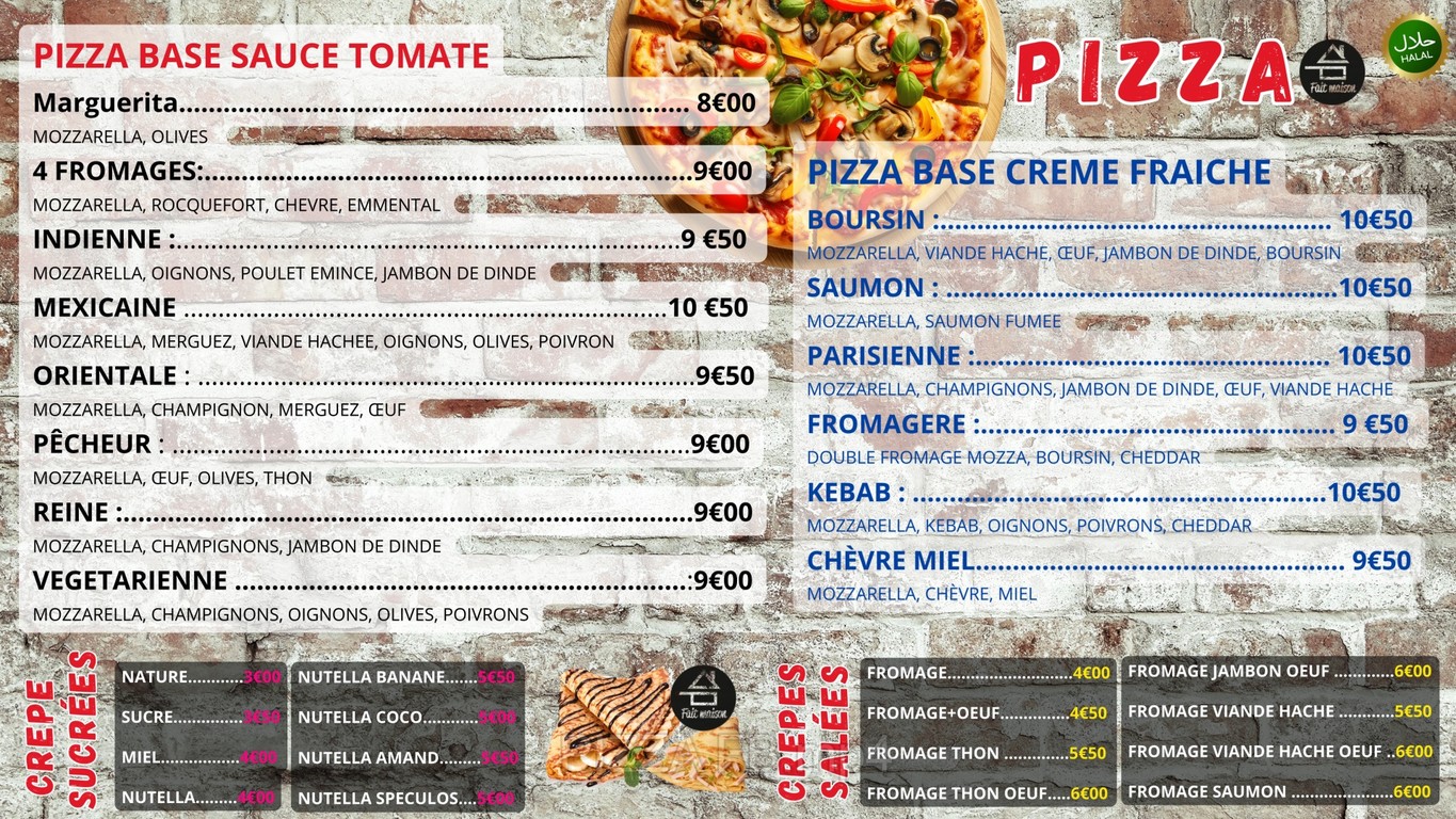Friends Burger menu 1