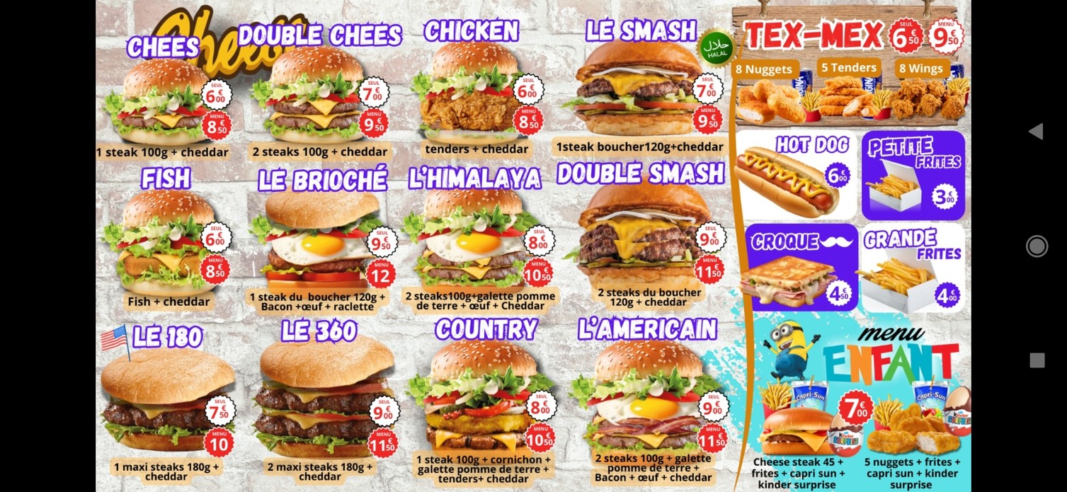Friends Burger menu 2