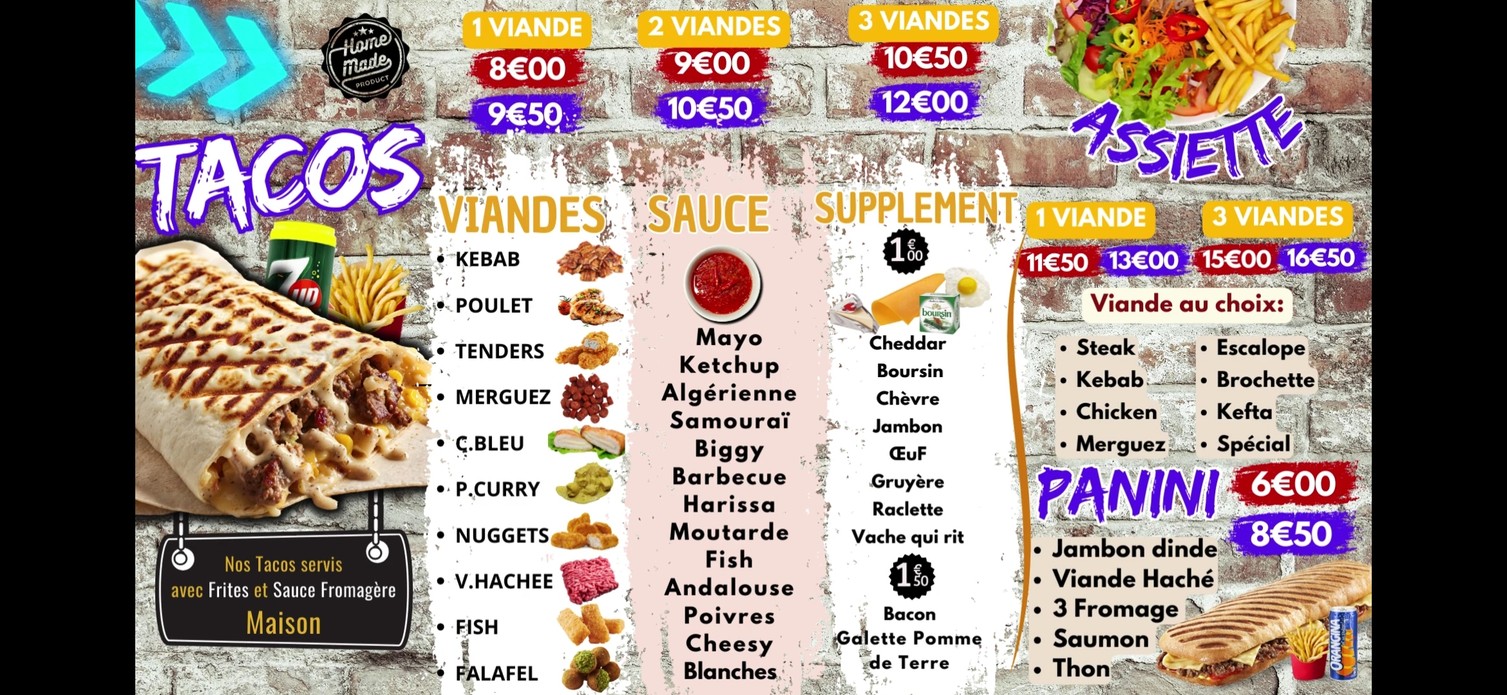 Friends Burger menu 4