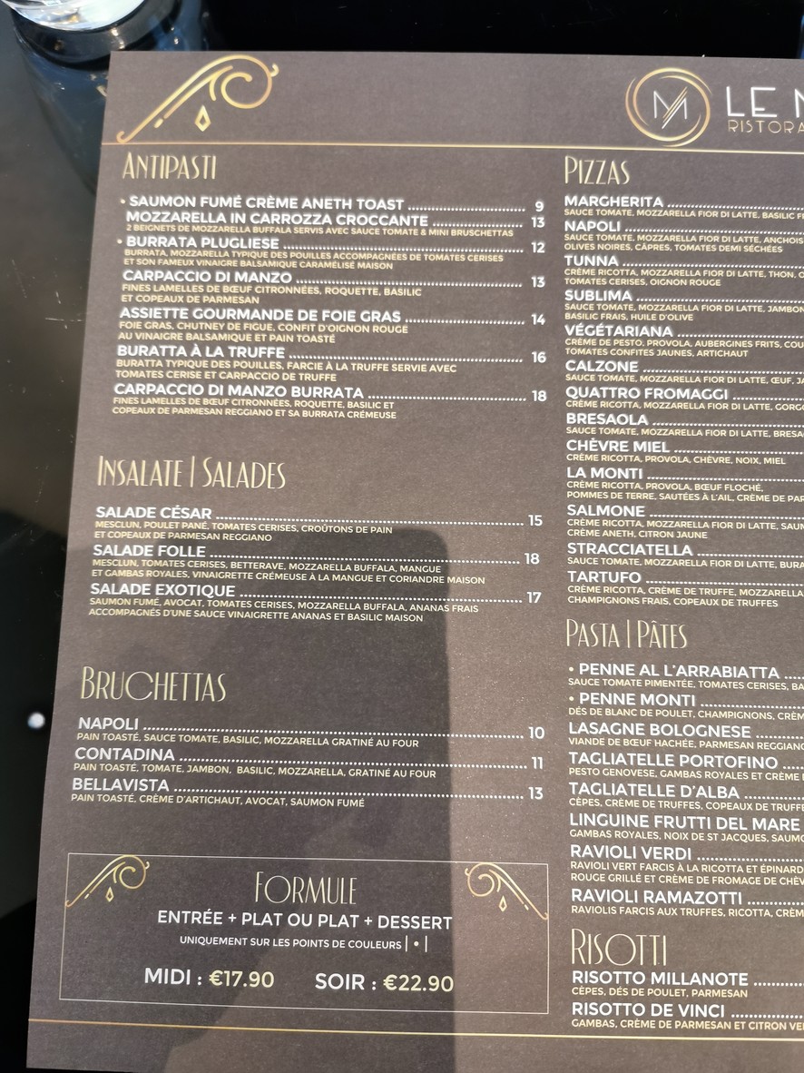 Le Monti Restaurant menu 2