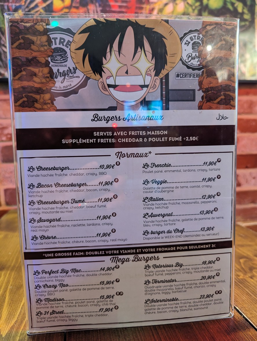 31 STREET BURGERS - 94200 IVRY menu 2