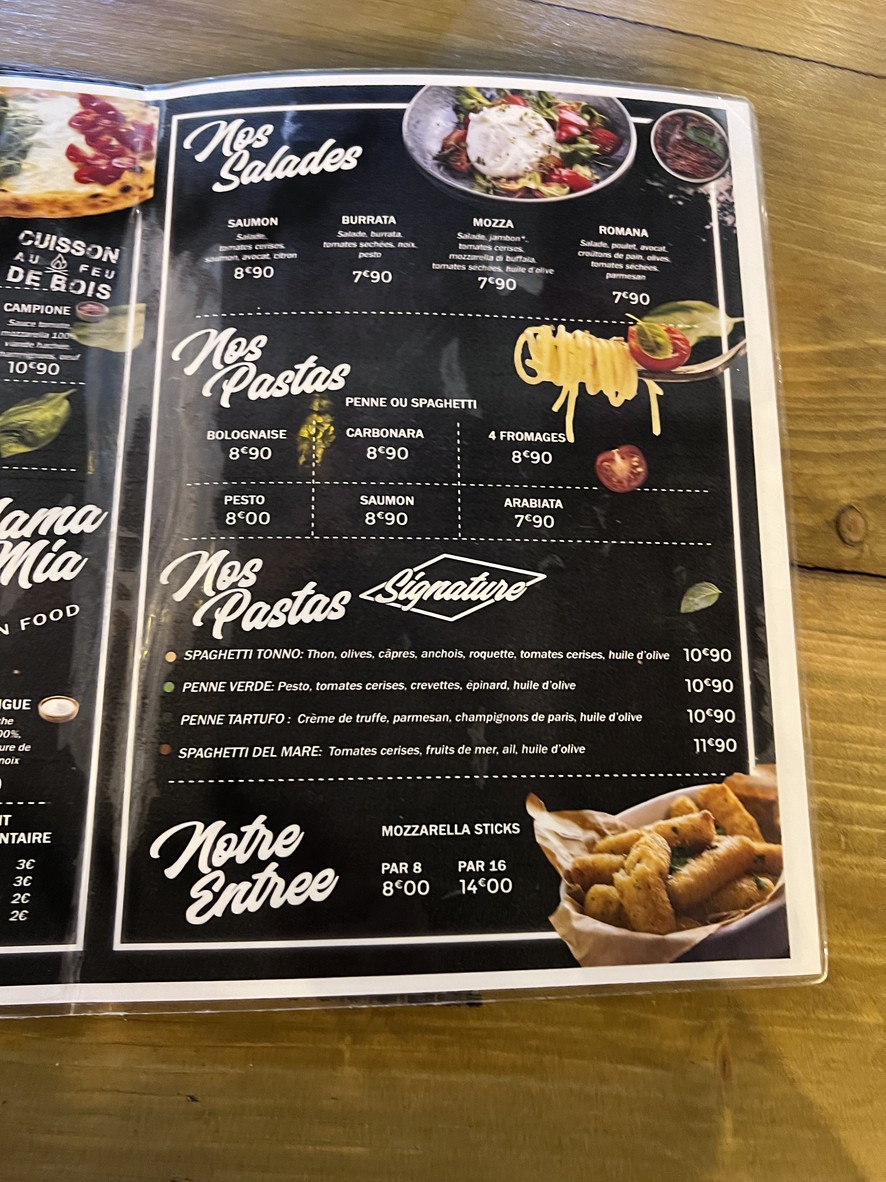 Mamamia menu 3