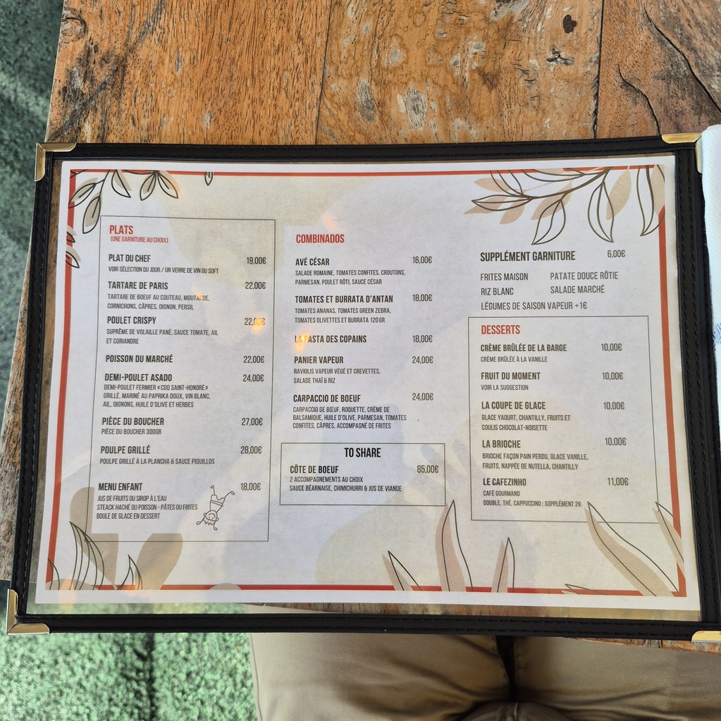 La Barge menu 2