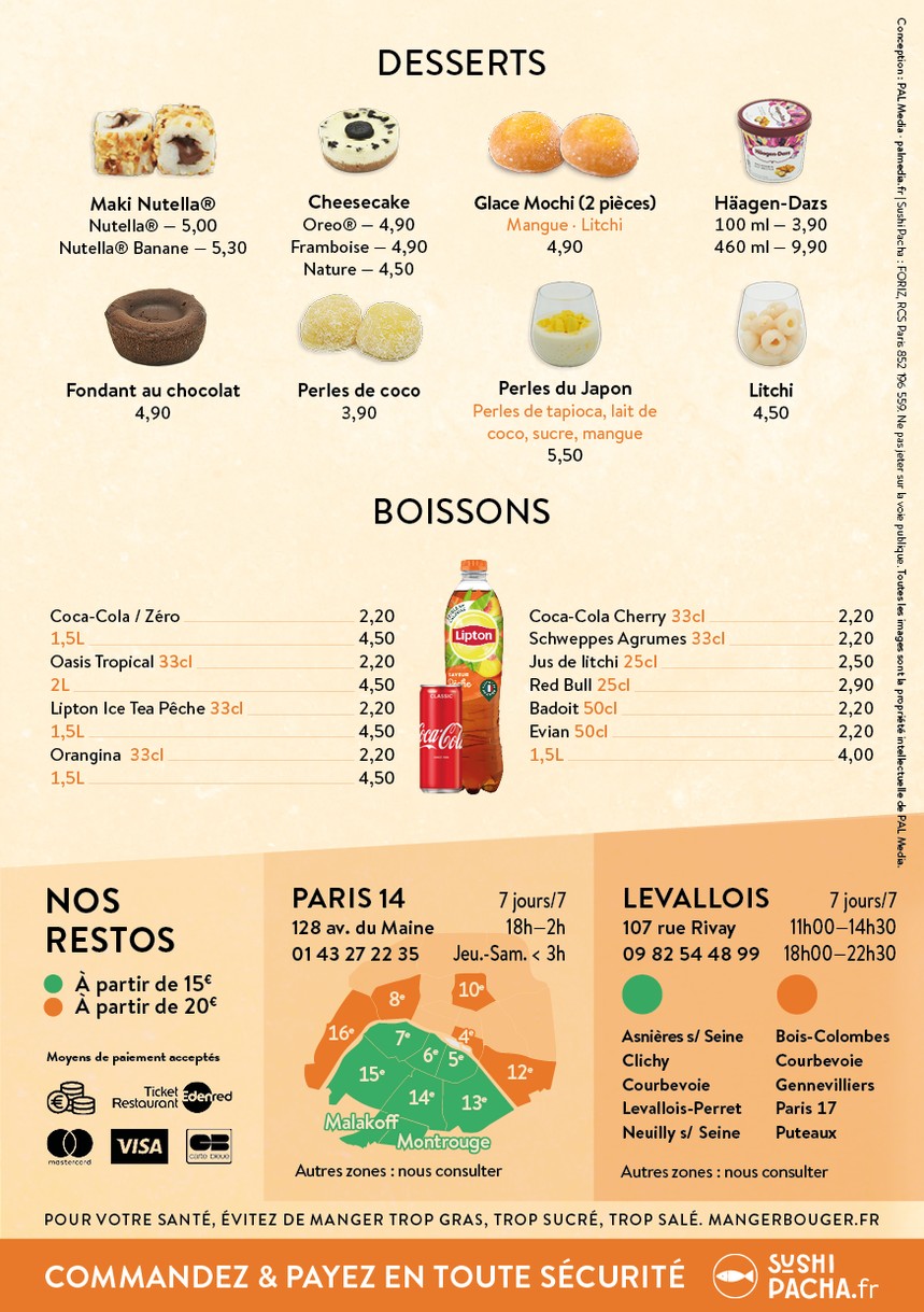 Sushi Pacha - Restaurant Sushi Japonais Paris 14 menu 7