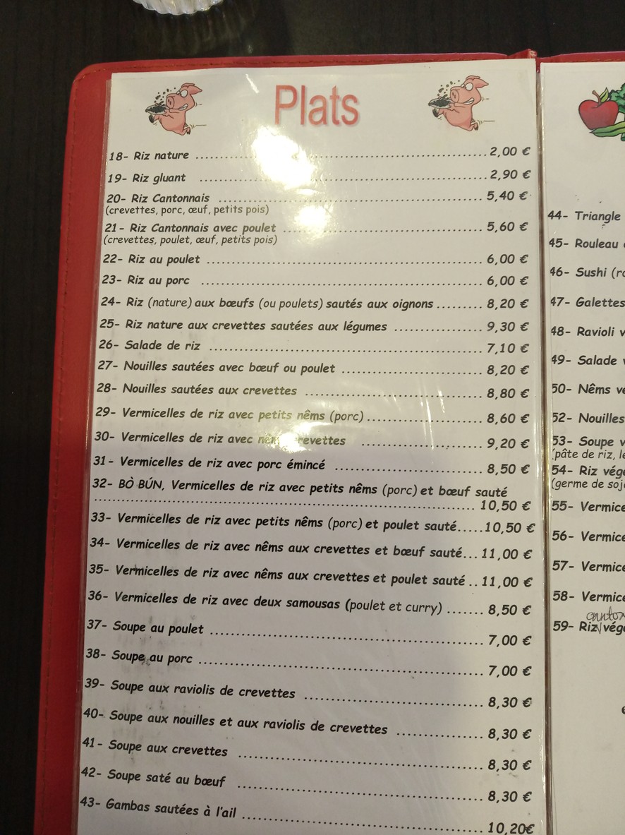 Rouleau de Printemps menu 2