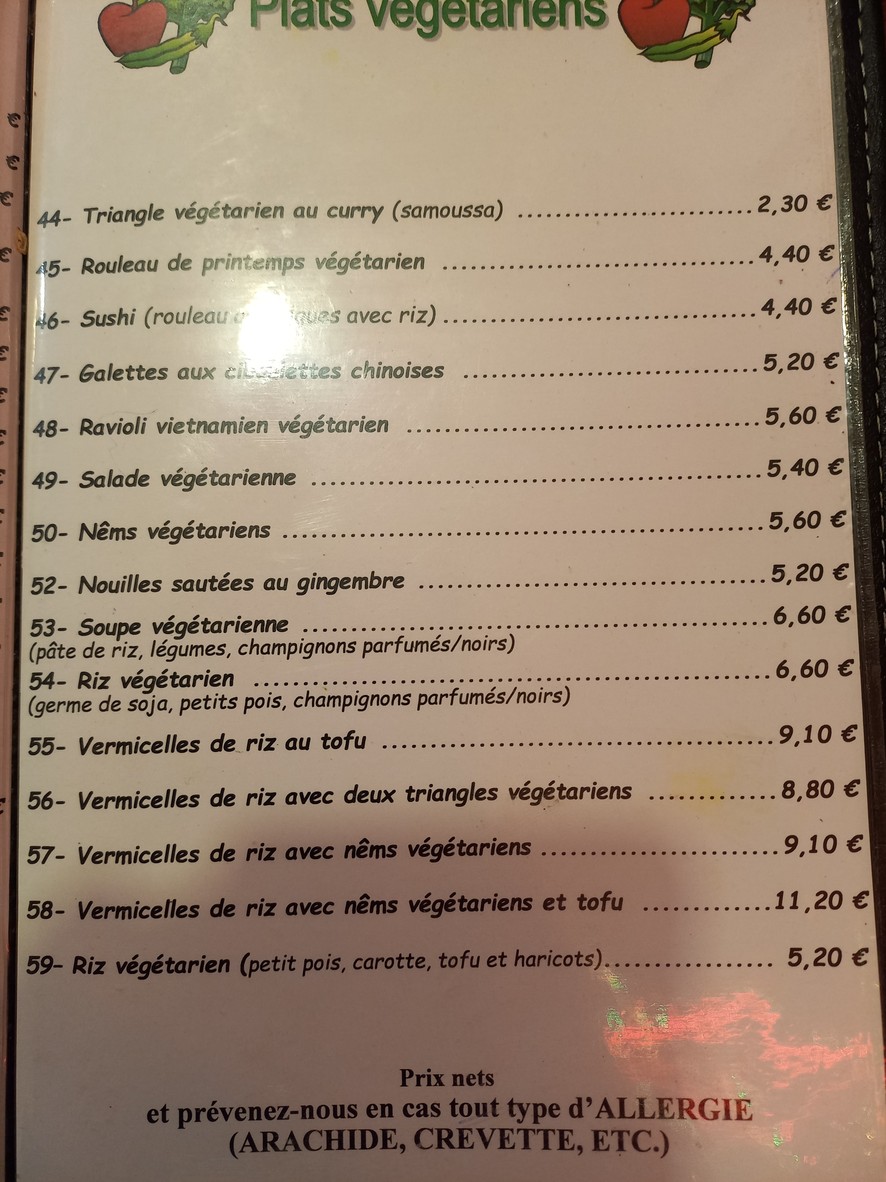 Rouleau de Printemps menu 3
