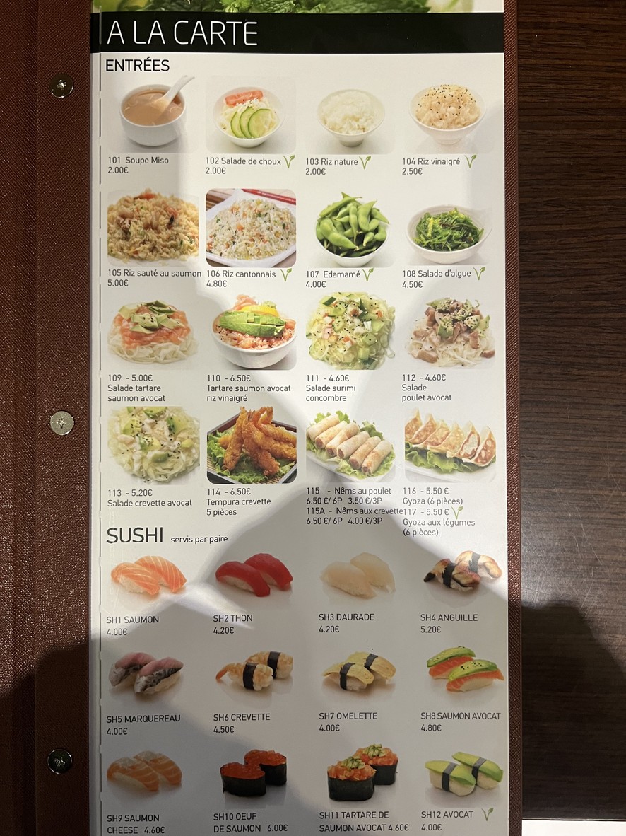 Restaurant Japonais Tasty Sushi menu 1