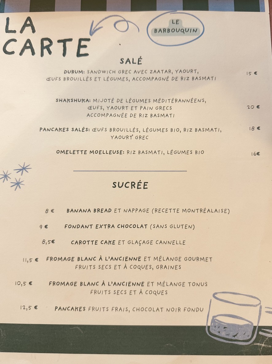 Le Barbouquin menu 2